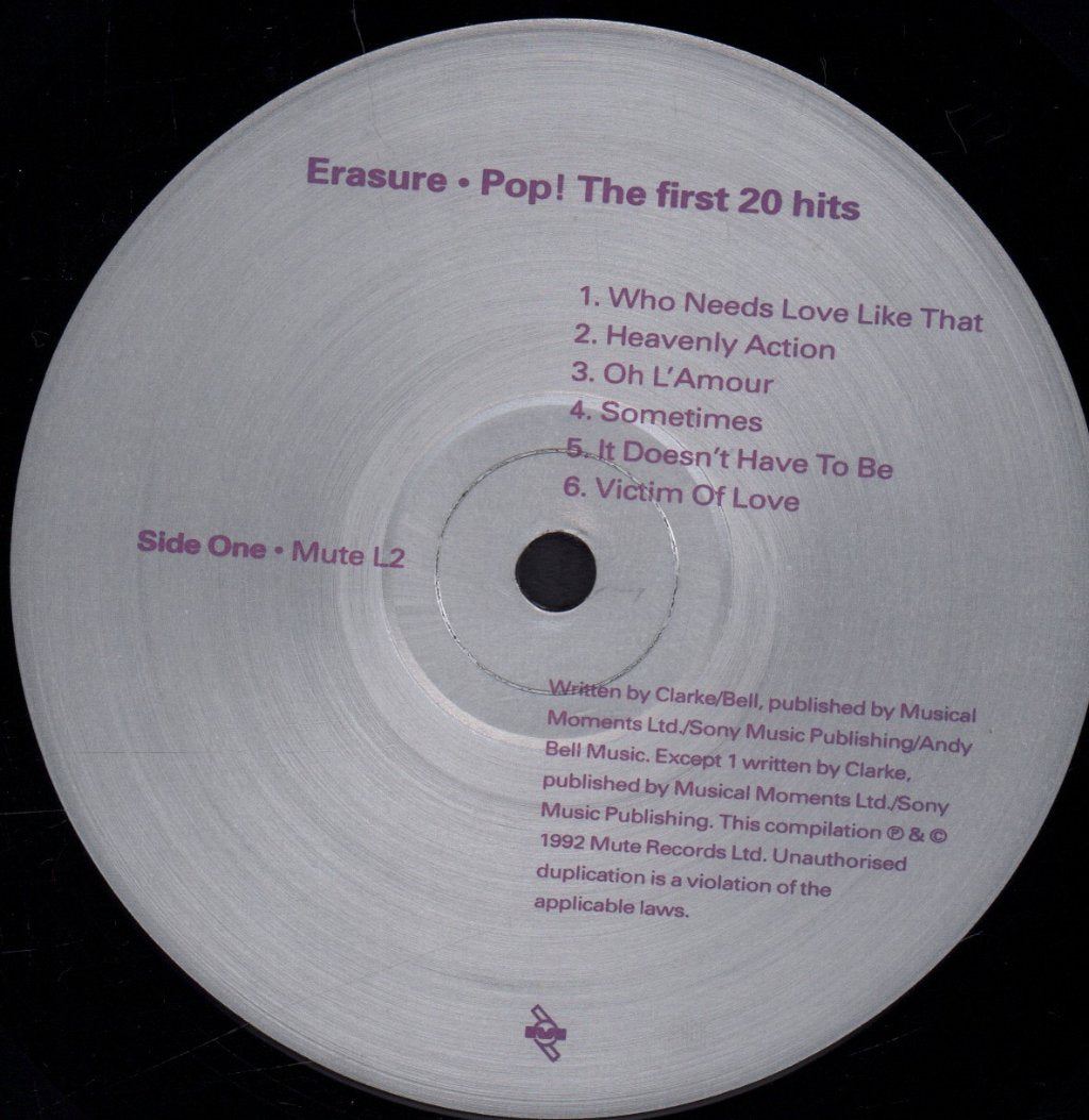 Erasure - Pop! The First 20 Hits - Double Lp