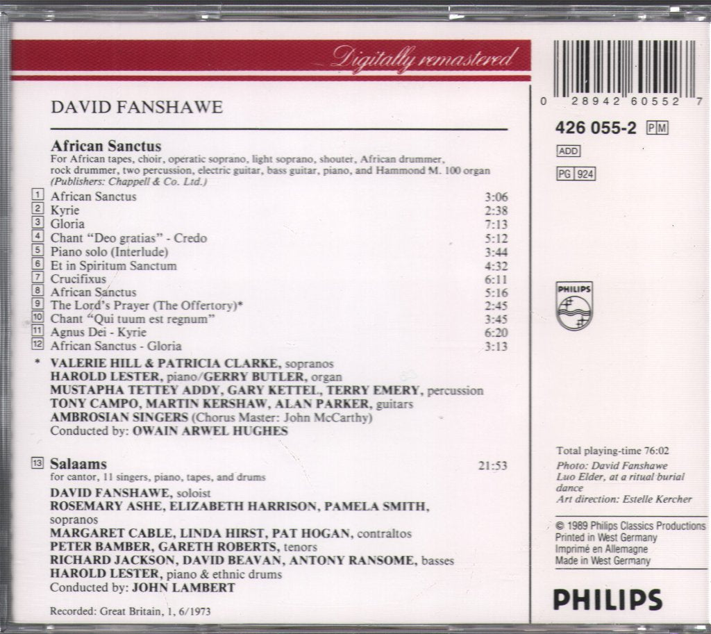 David Fanshawe - African Sanctus / Salaams - Cd