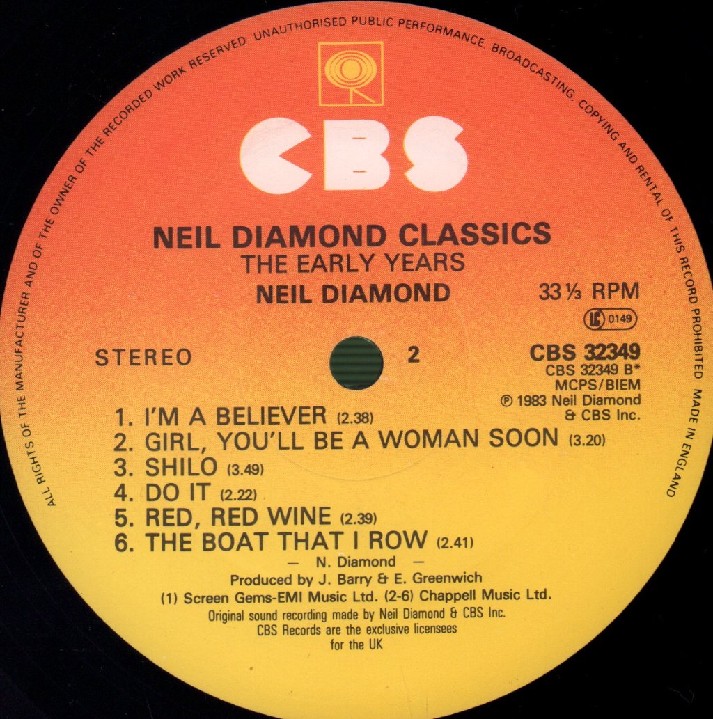 Neil Diamond - Classics The Early Years - Lp