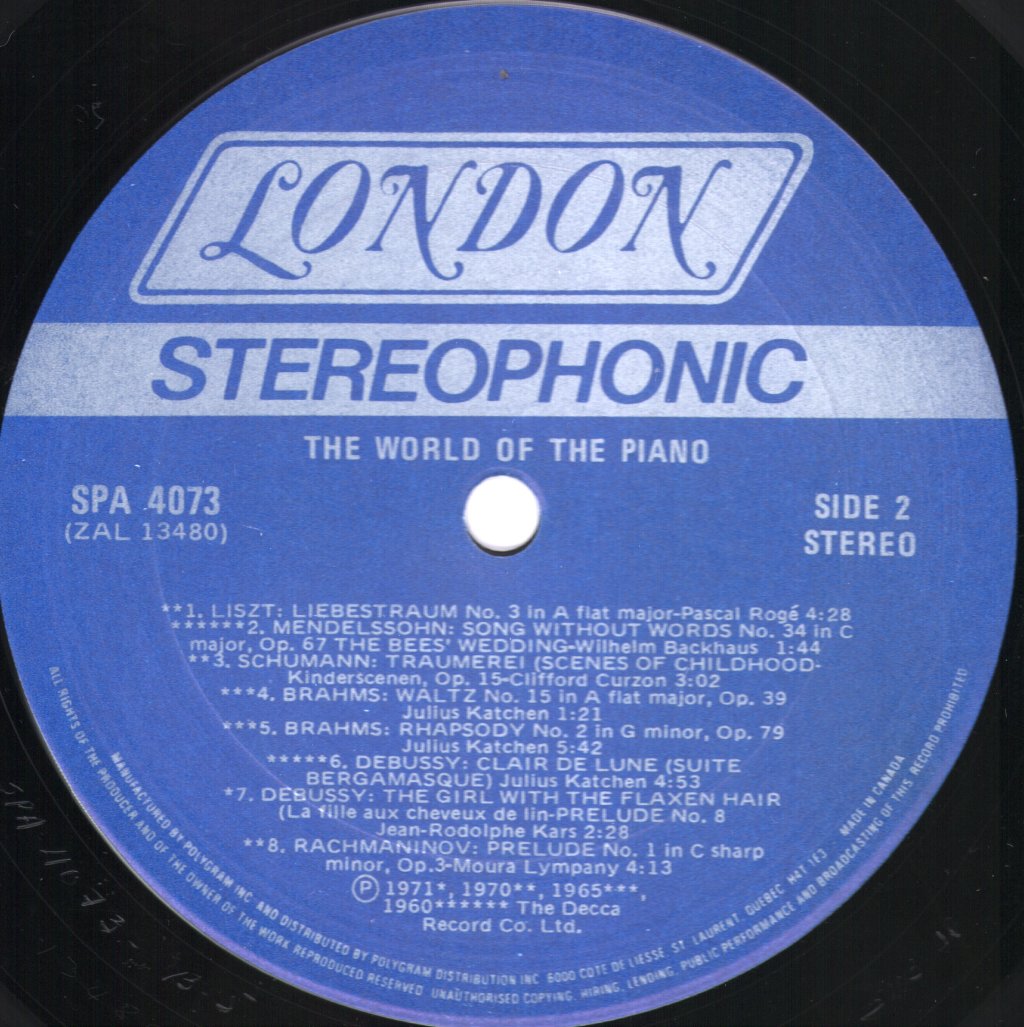 Various Artists - World Of The Piano - Lp