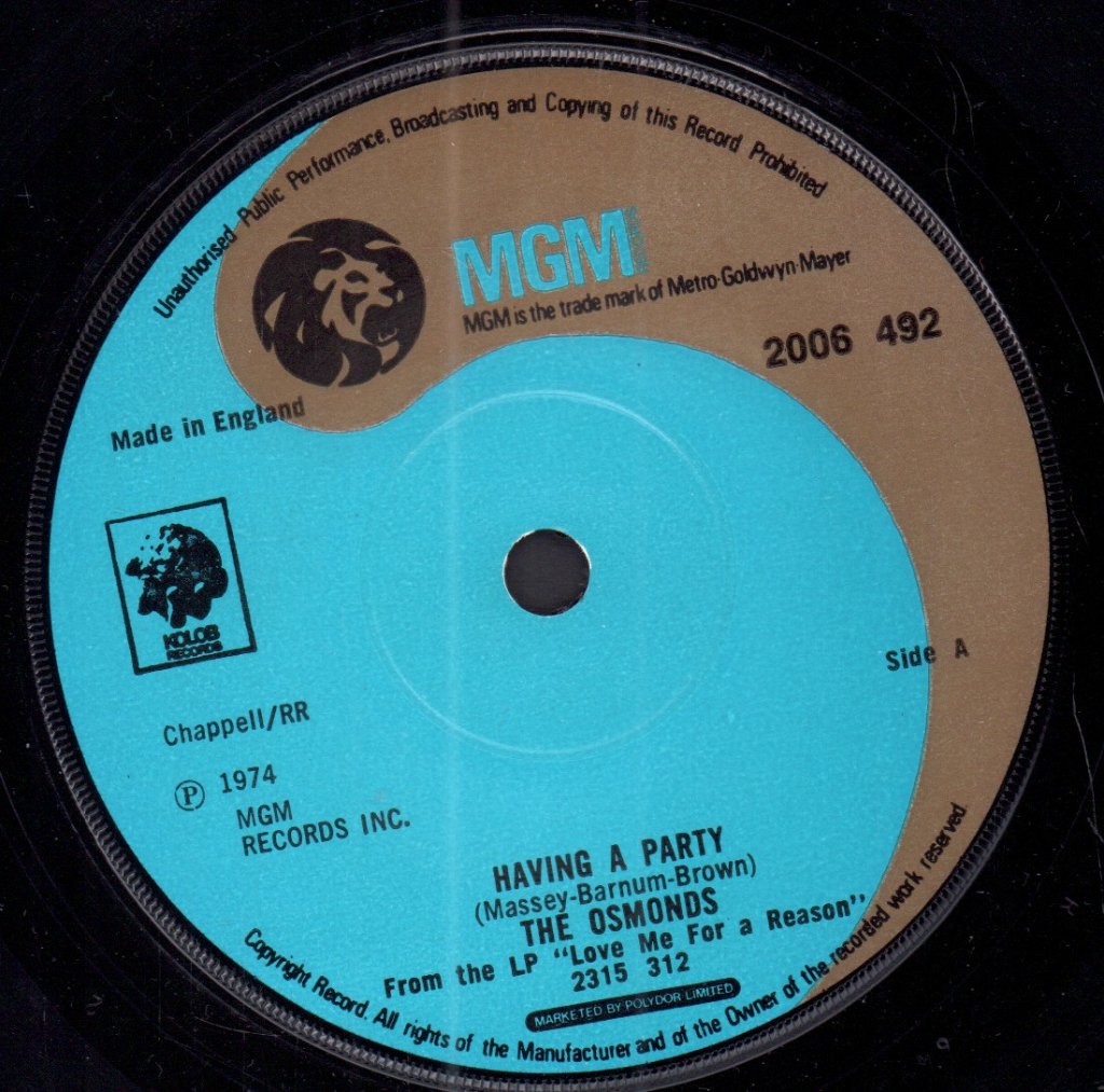 Osmonds - Having A Party - 7 Inch