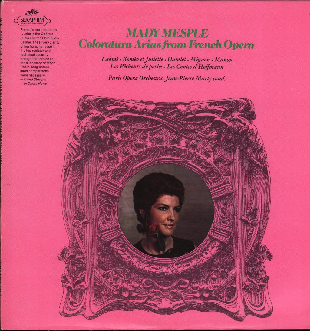 Mady Mesple / Paris Opera Orchestra / Jean-Pierre Marty - Coloratura Arias From French Opera - Lp