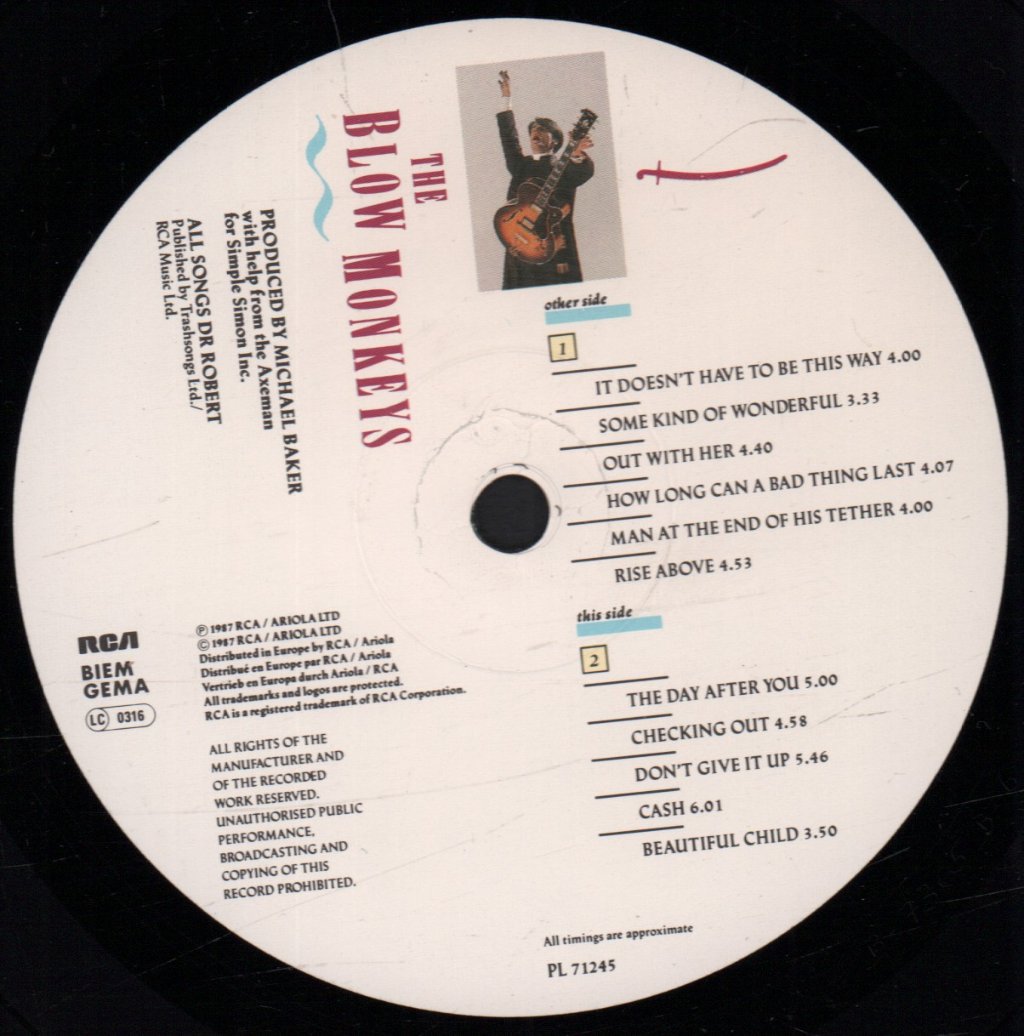 Blow Monkeys - She Was Only A Grocer's Daughter - Lp