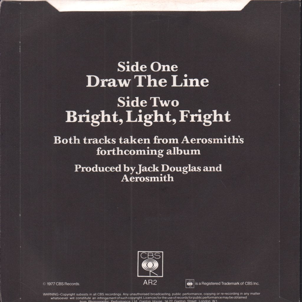 Aerosmith - Draw The Line - 7 Inch