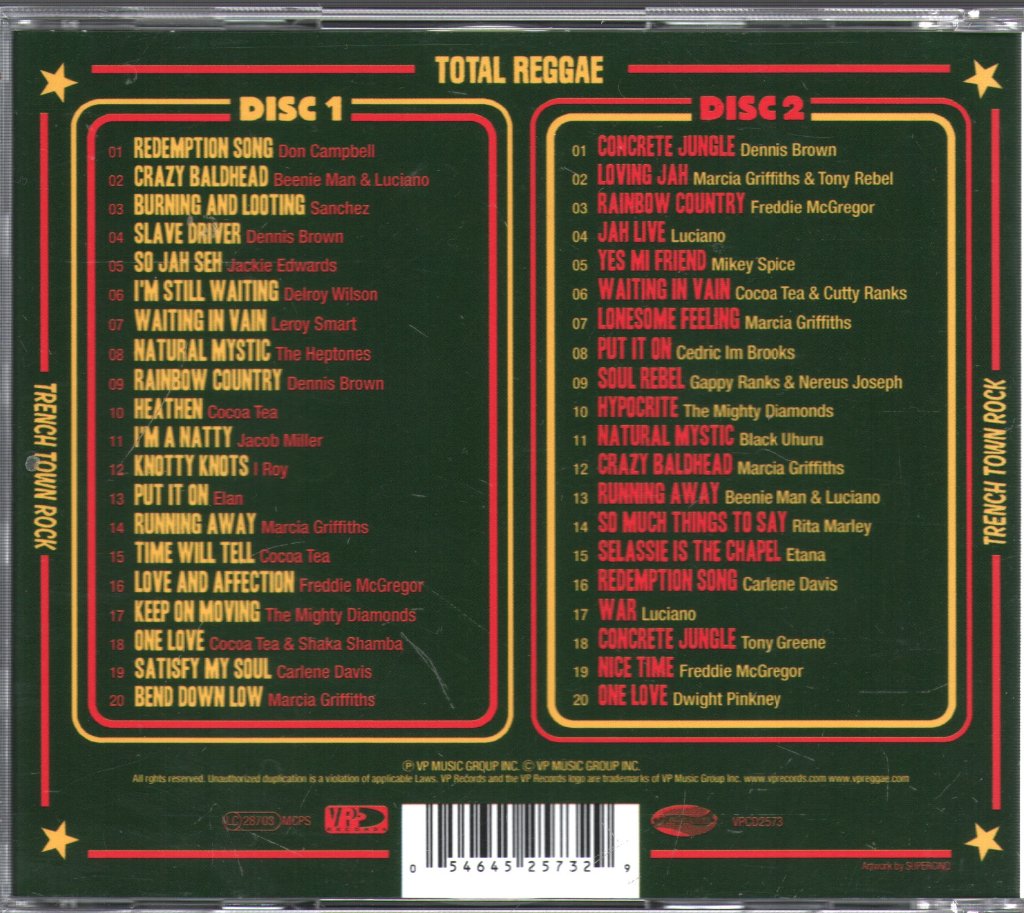 Various Artists - Total Reggae (Trench Town Rock) - Double Cd