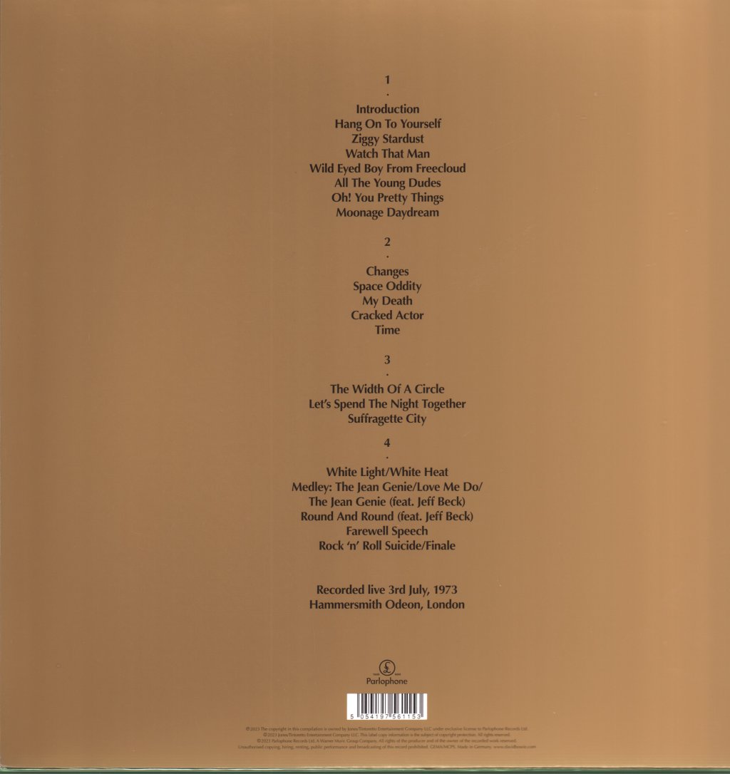David Bowie - Ziggy Stardust and the Spiders From Mars: The Motion Picture Soundtrack (50th Anniversary Edition) - Double Lp
