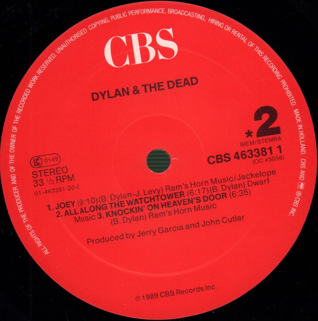 Bob Dylan And The Grateful Dead - Dylan & The Dead - Lp