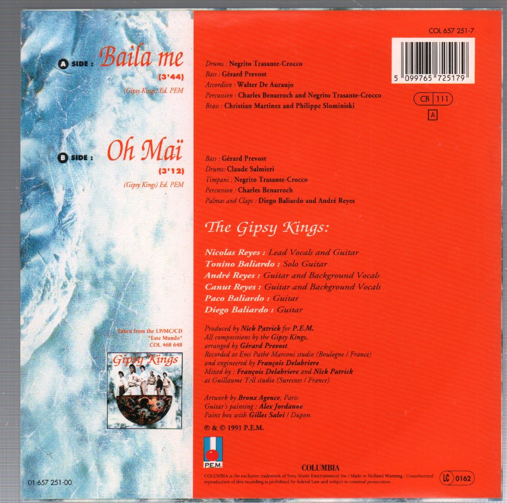 Gipsy Kings - Baila Me - 7 Inch