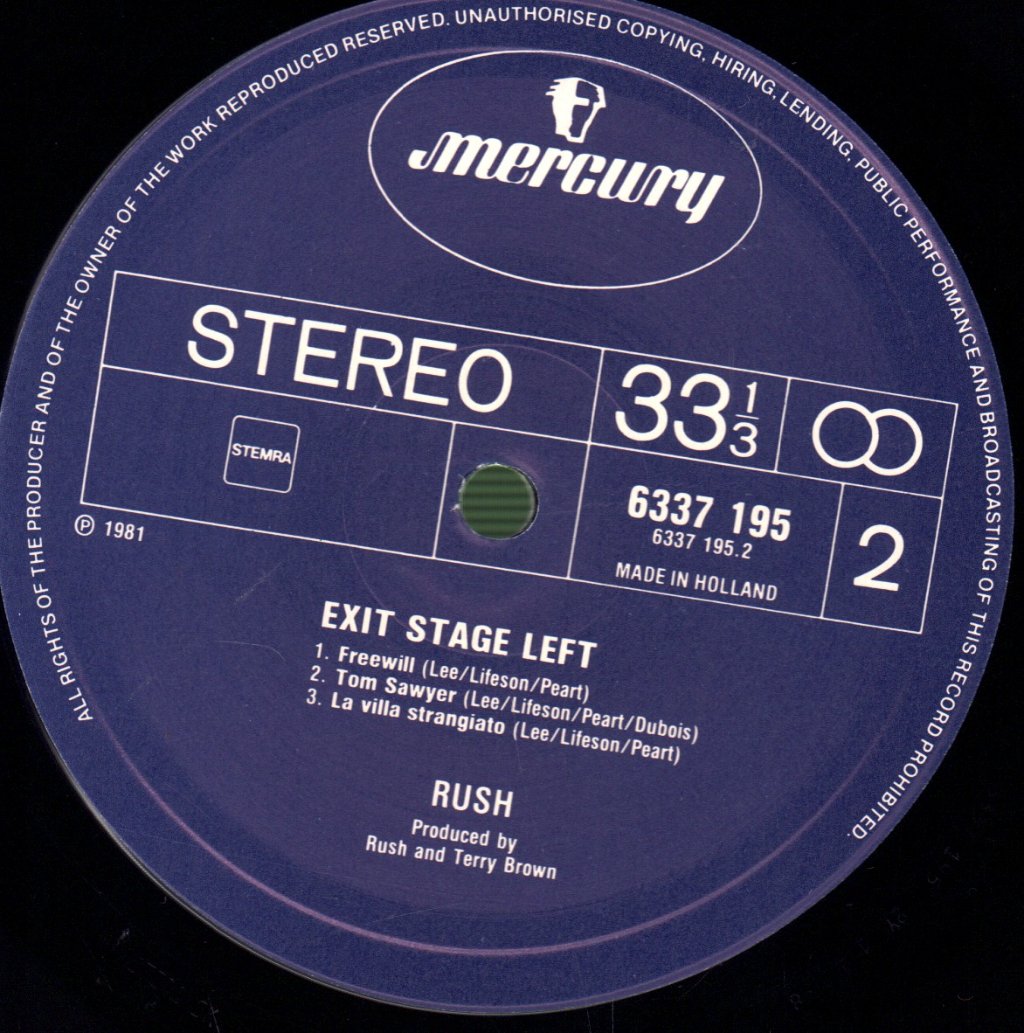 Rush - Exit Stage Left - Double Lp