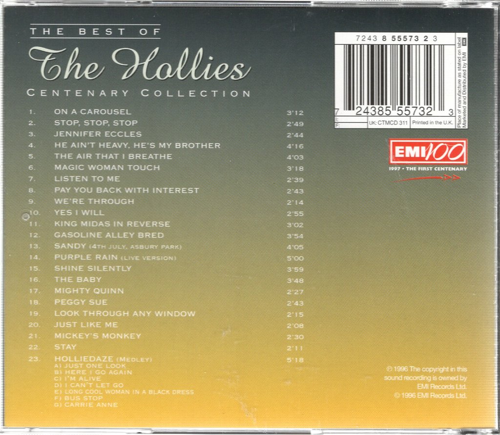 Hollies - Best Of Centenary Collection - Cd