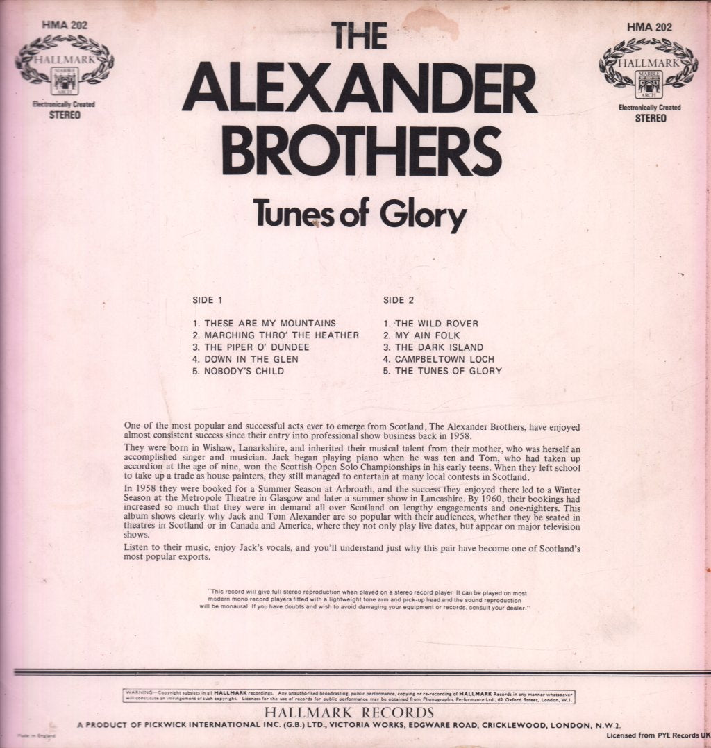 Alexander Brothers - Tunes Of Glory - Lp