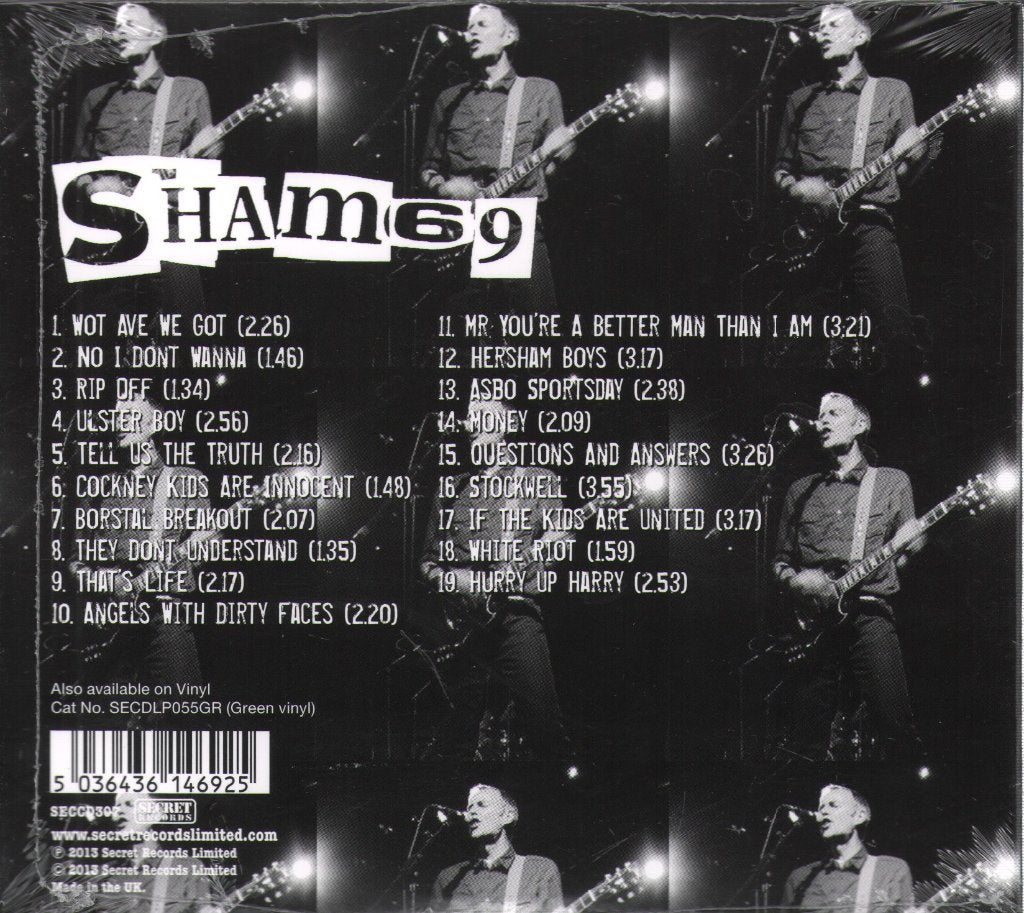 Sham 69 - Set List - Cd