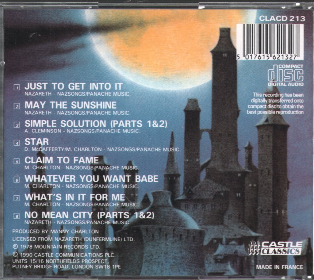 Nazareth - No Mean City - Cd