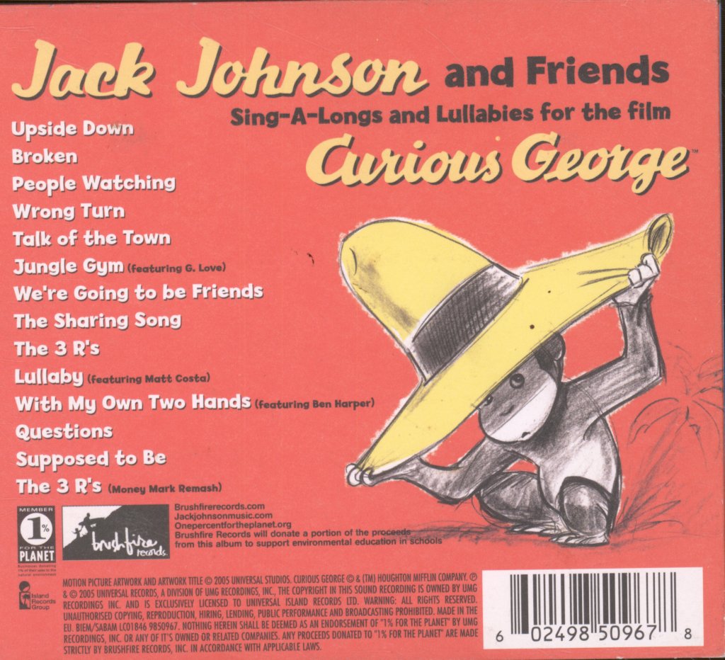 Jack Johnson - Sing-A-Longs And Lullabies For The Film Curious George - Cd