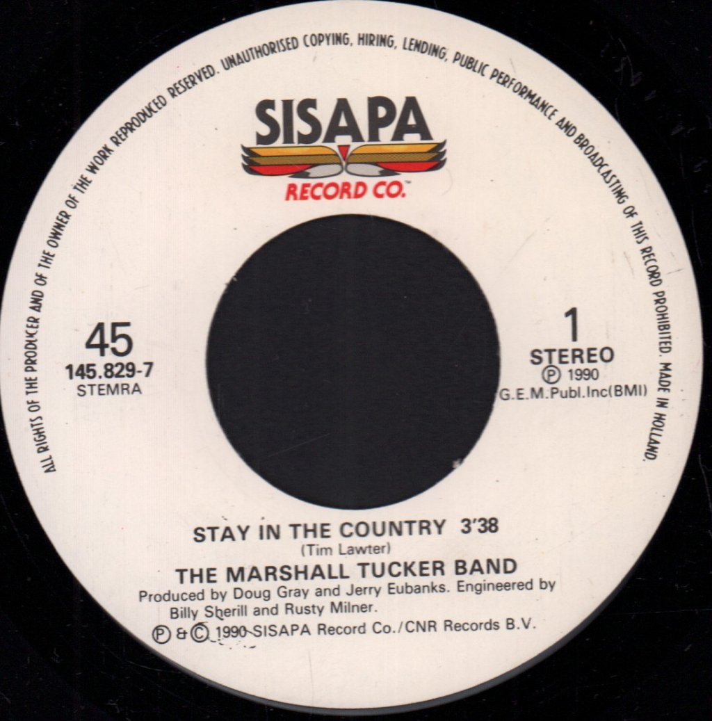 Marshall Tucker Band - Stay In The Country - 7 Inch