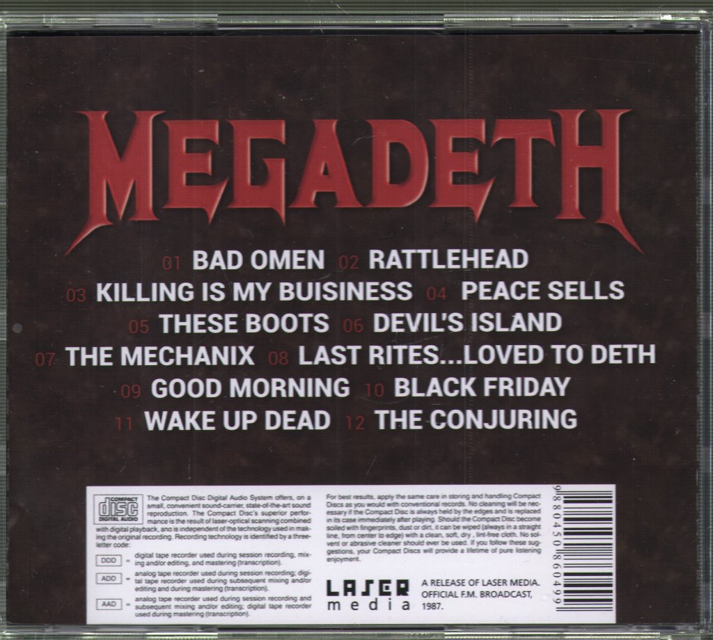 Megadeth - Live On Air - Cd