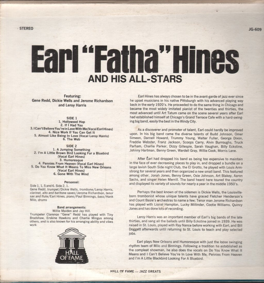 Earl Fatha Hines And His All Stars - Earl Fatha Hines And His All Stars - Lp