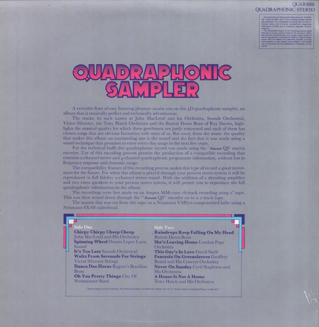 Various Artists - Quadraphonic Sampler - Lp