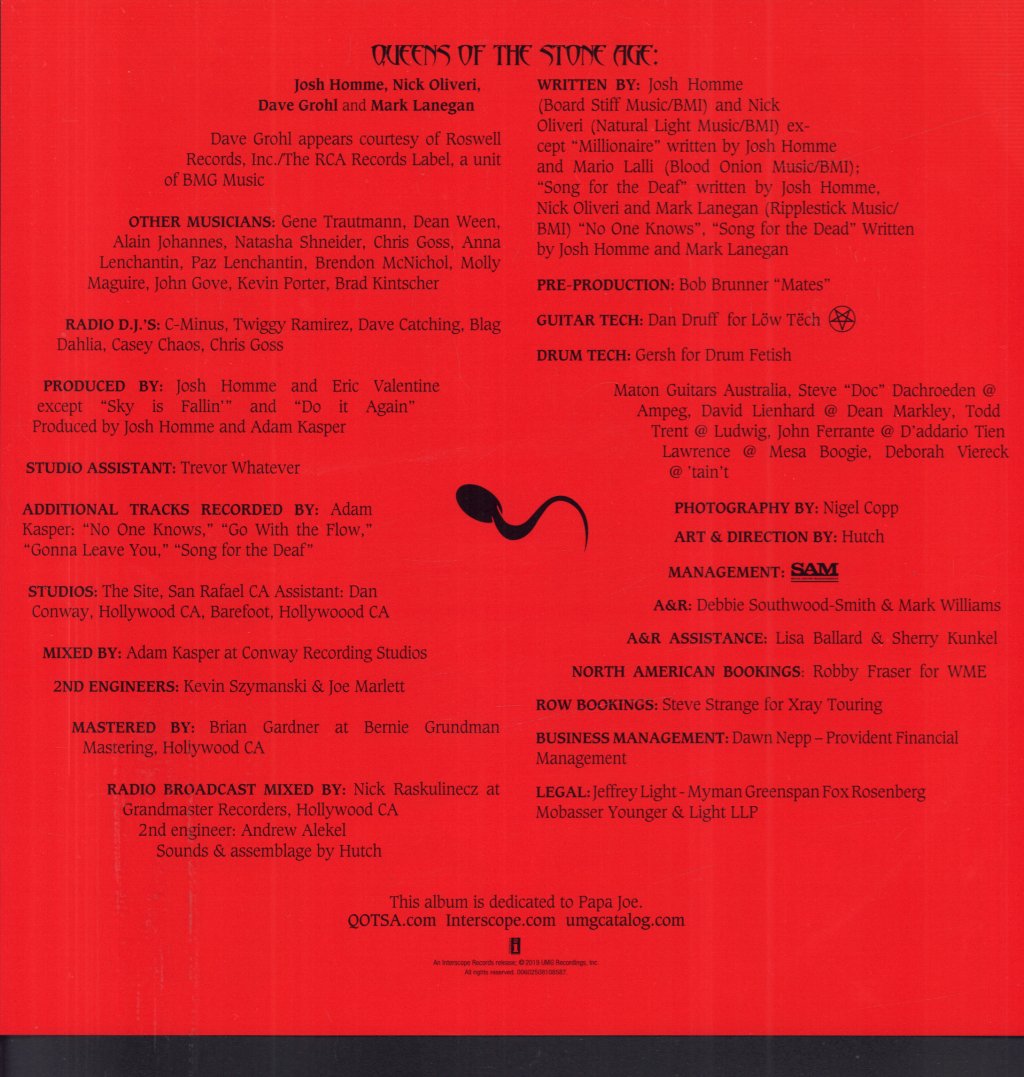 Queens Of The Stone Age - Songs For The Deaf - Double Lp