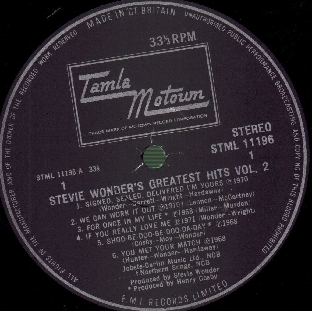 Stevie Wonder - Greatest Hits Vol 2 - Lp