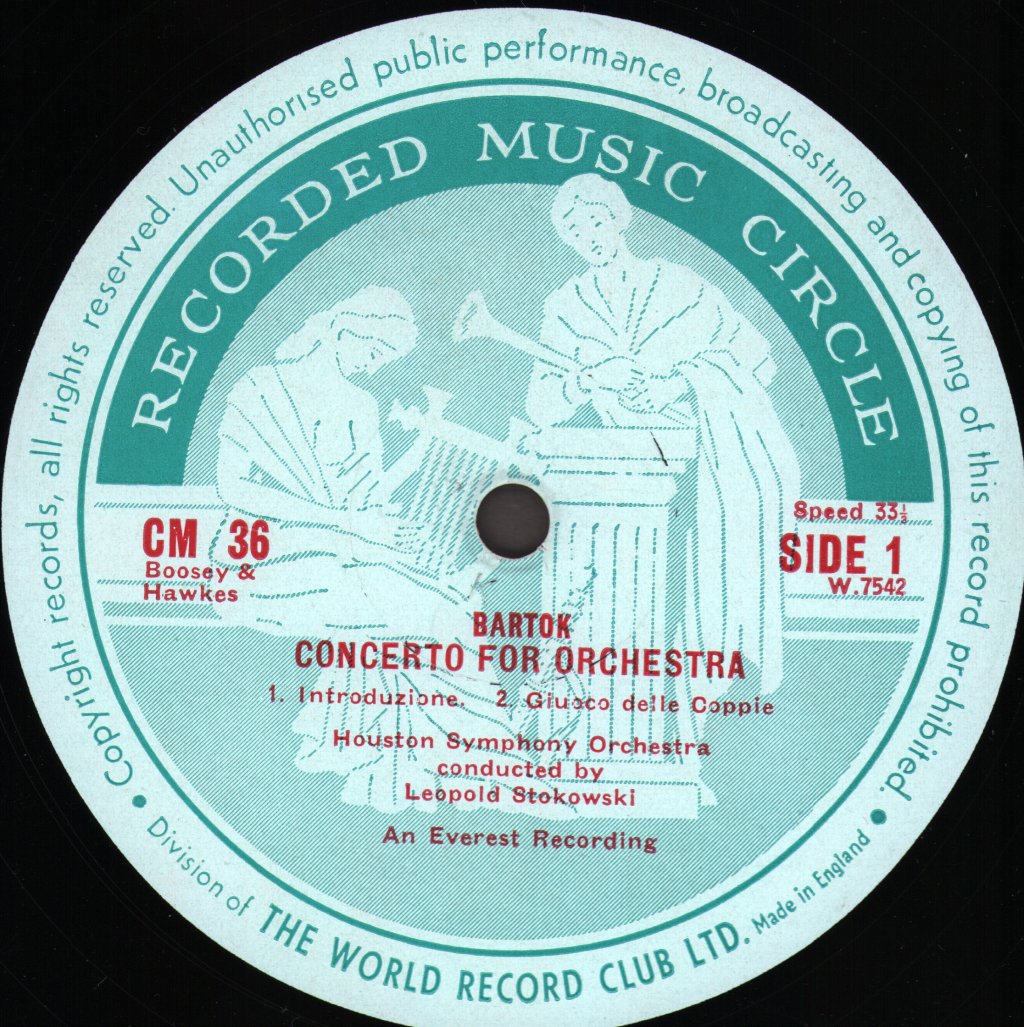 Leopold Stokowski / Houston Symphony Orchestra - Bartok - Concerto for Orchestra - Lp