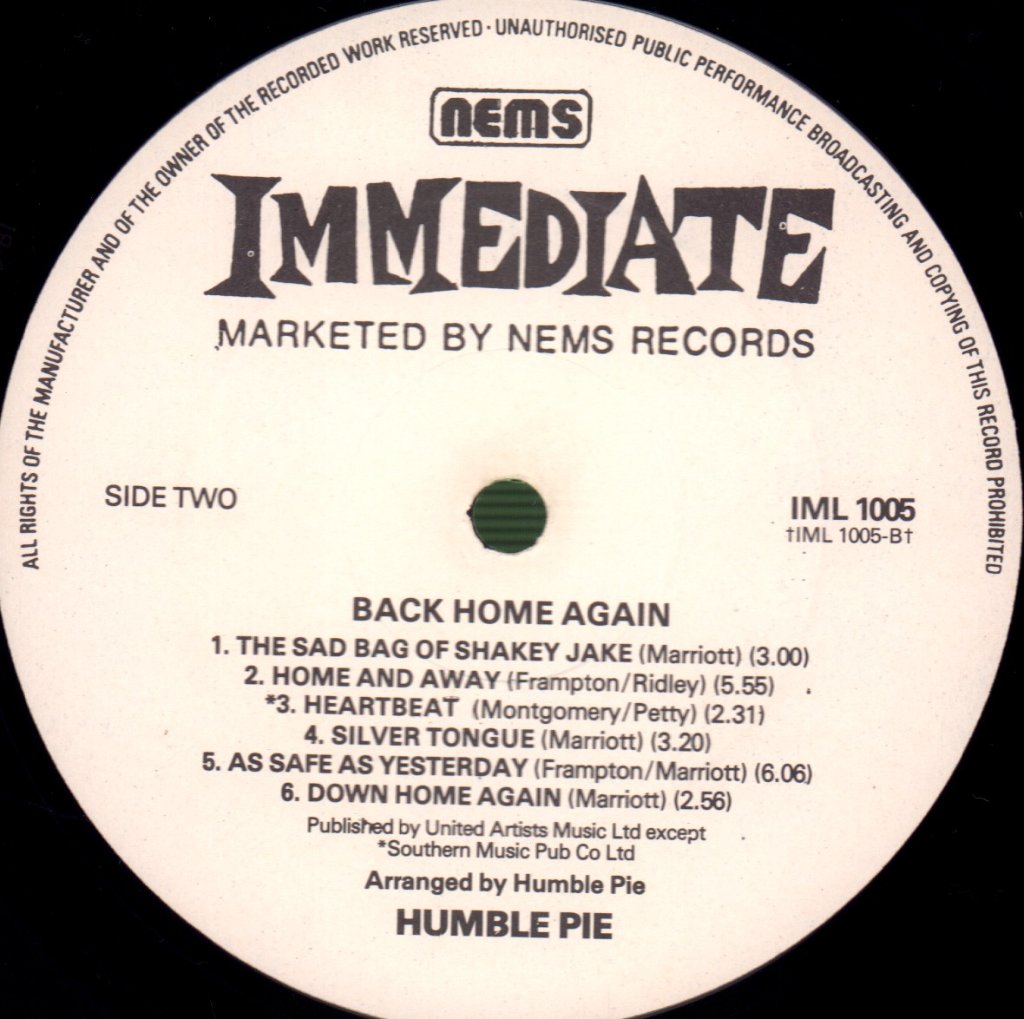 Humble Pie - Back Home Again - Lp