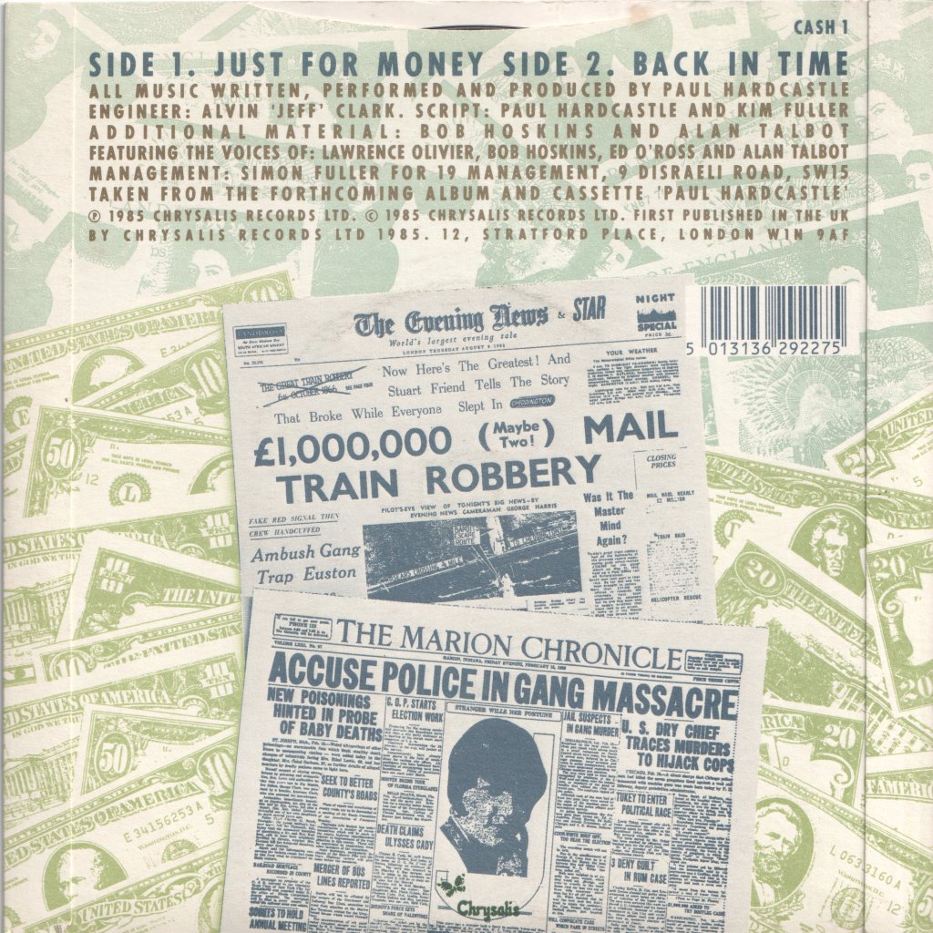 Paul Hardcastle - Just For Money - 7 Inch