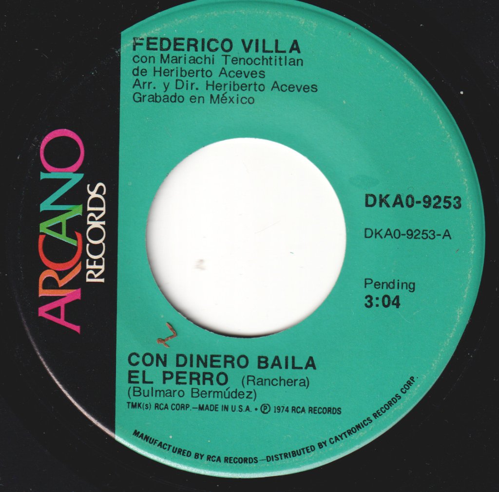 Federico Villa - Con Dinero Baila El Perro - 7 Inch