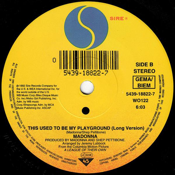 Madonna - This Used To Be My Playground - 7 Inch