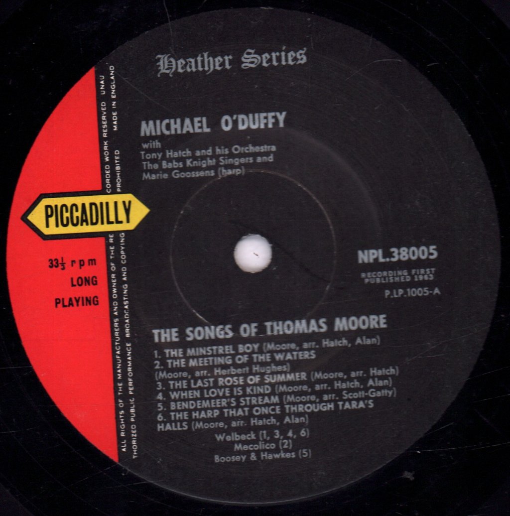Michael O'duffy - Songs Of Thomas Moore - Lp