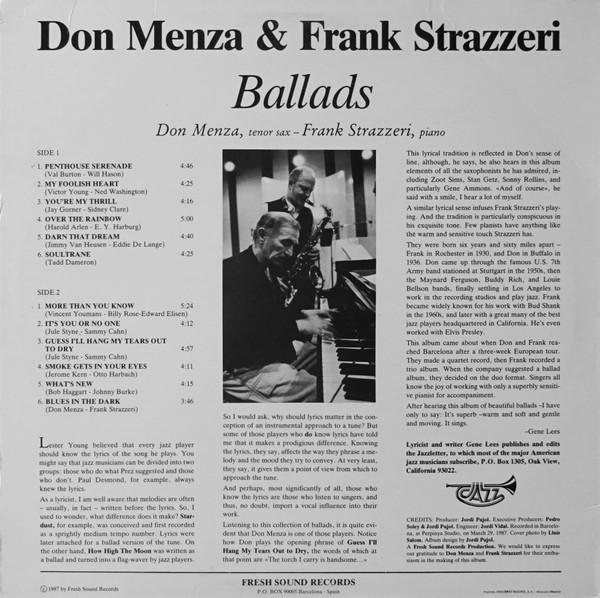 Don Menza & Frank Strazzeri - Ballads - Lp