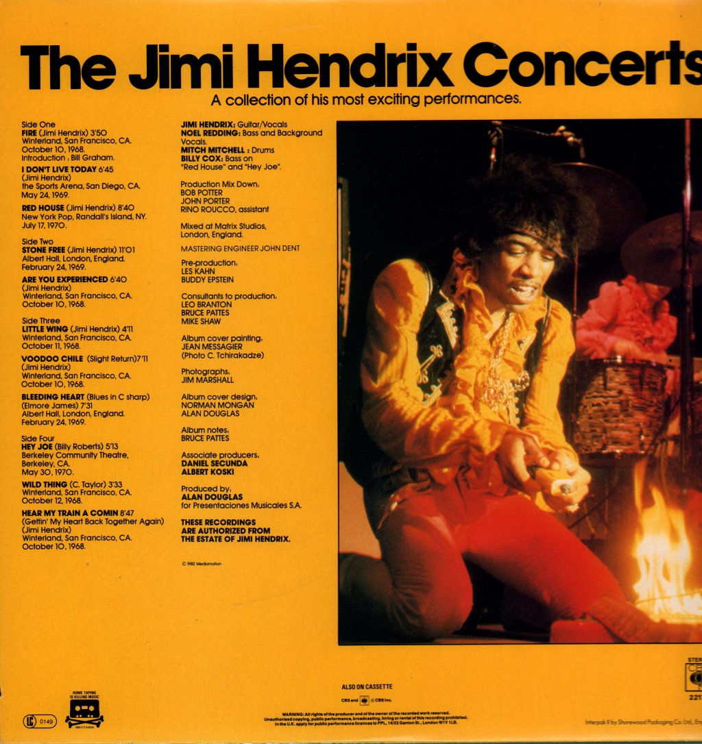 Jimi Hendrix - Jimi Hendrix Concerts - Double Lp