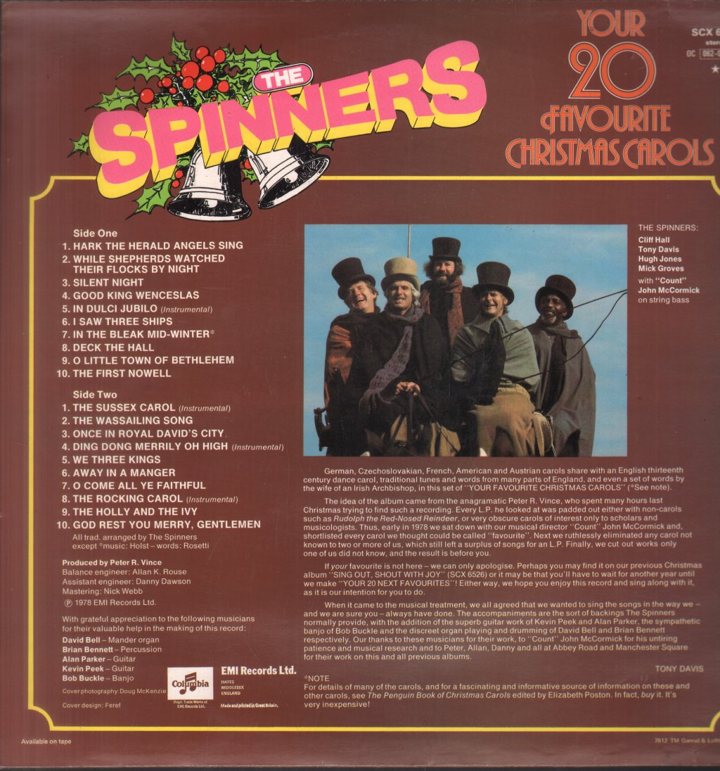 Spinners (Folk Group) - Your 20 Favourite Christmas Carols - Lp