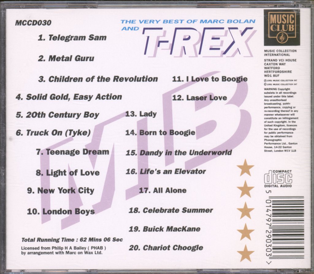 Marc Bolan And T Rex - Very Best Of Marc Bolan And T-Rex - Cd