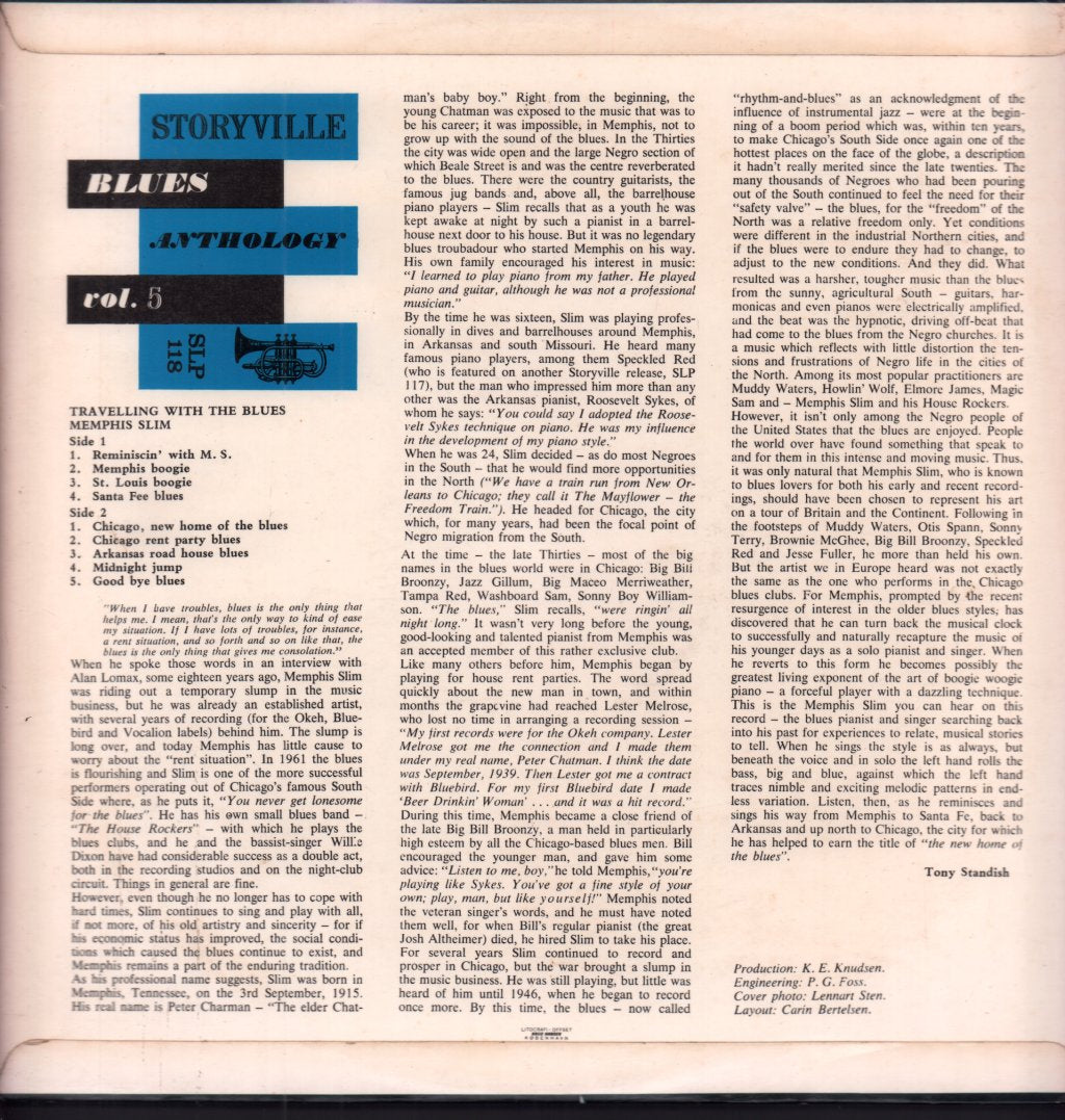 Memphis Slim - Travelling With The Blues - Lp