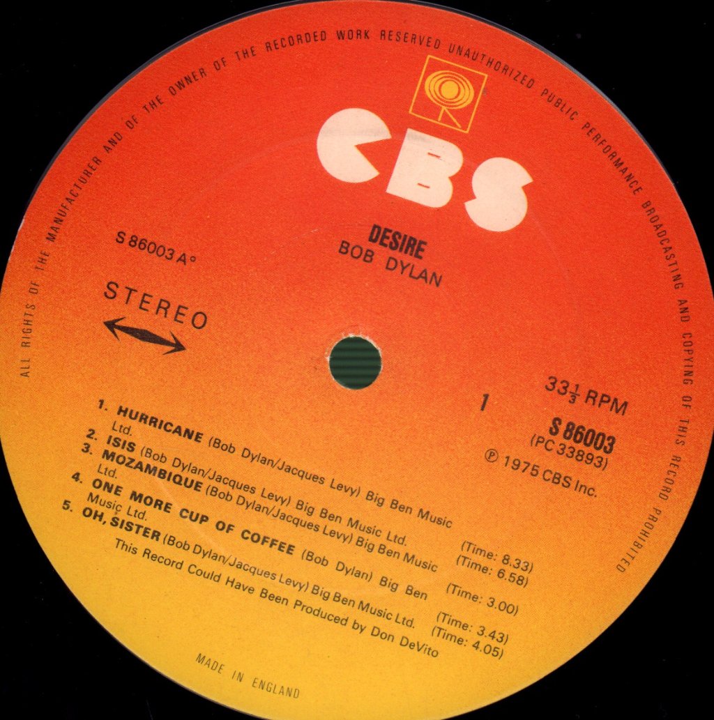 Bob Dylan - Desire - Lp