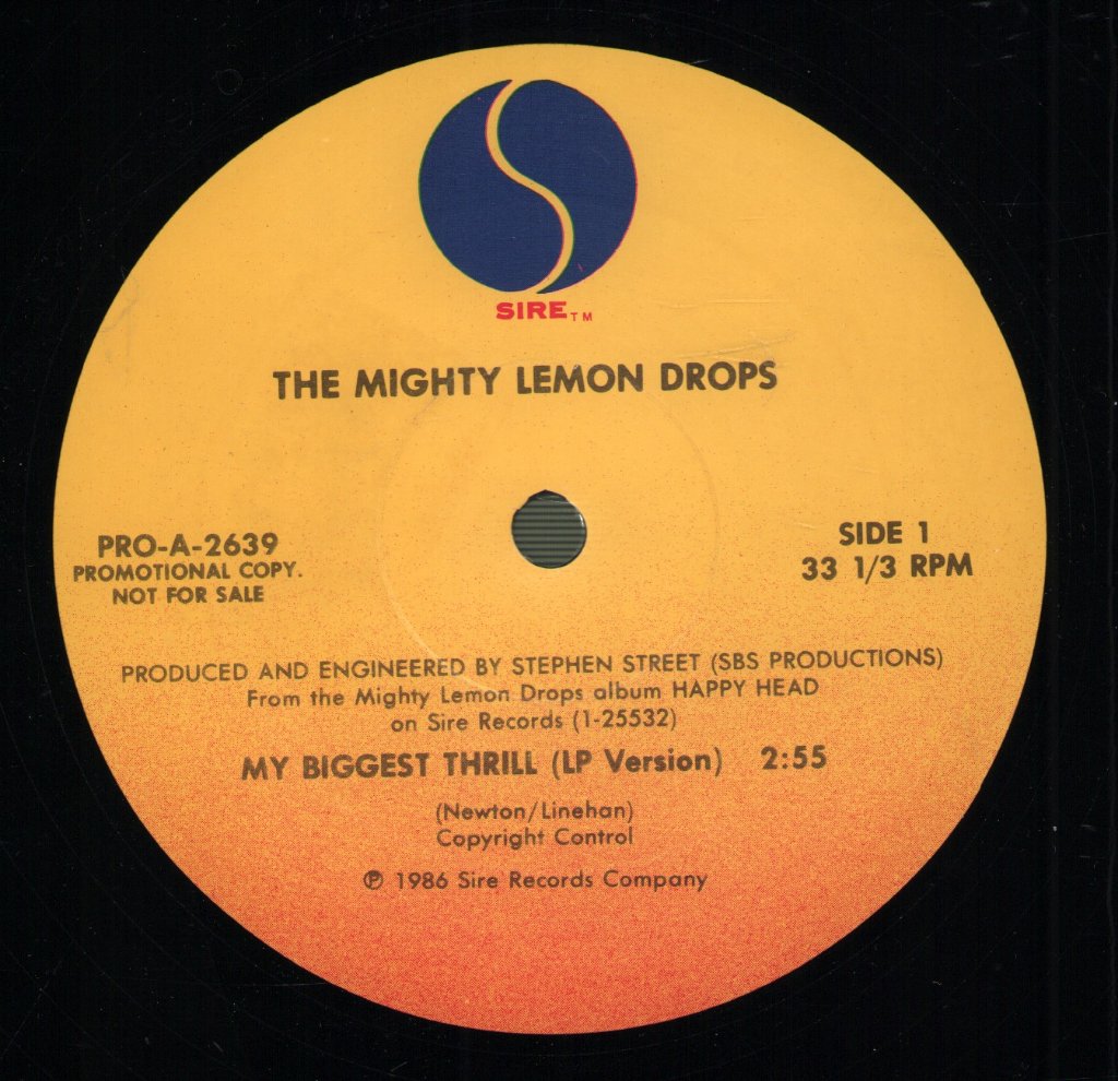 Mighty Lemon Drops - My Biggest Thrill - 12 Inch