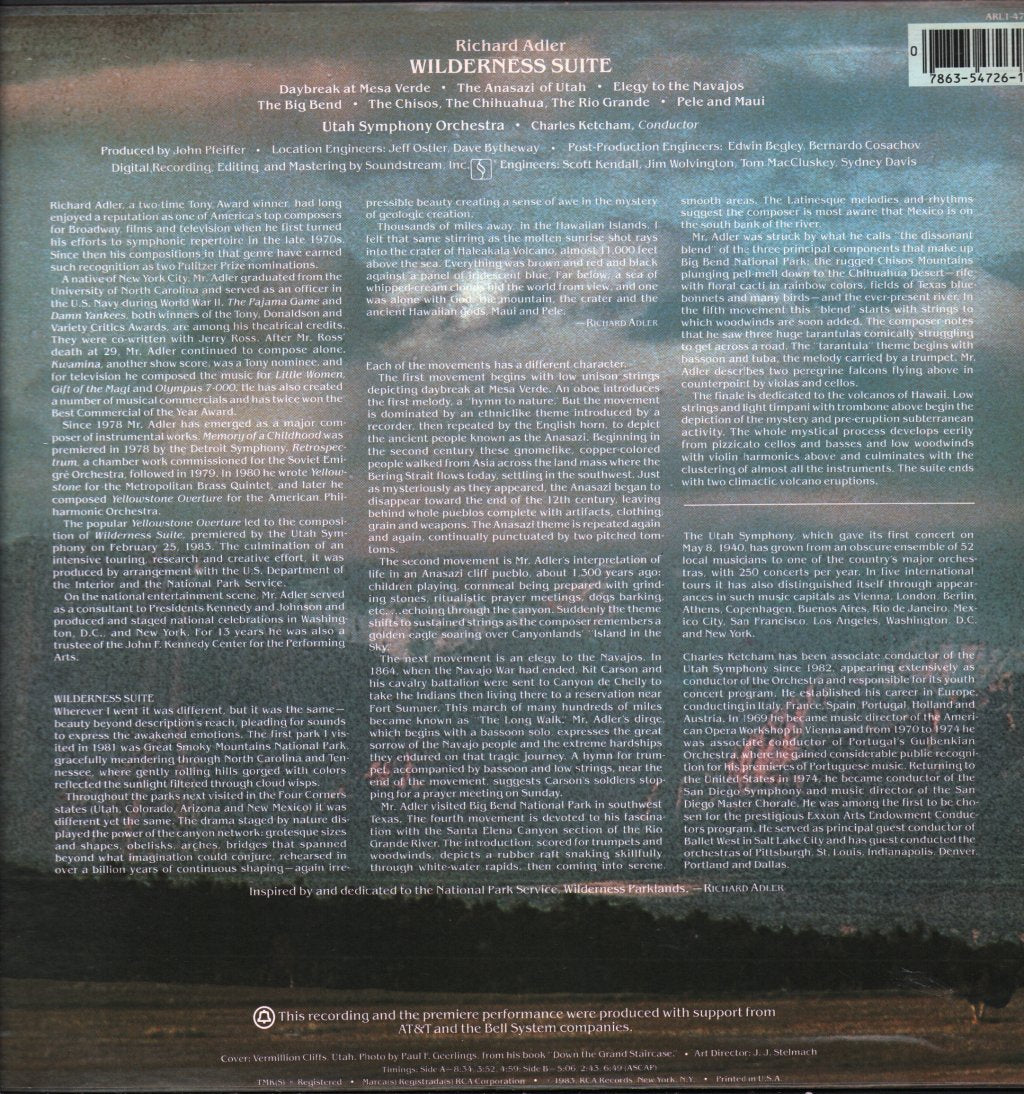 Utah Symphony Orchestra / Charles Ketcham - Richard Adler - Wilderness Suite - Lp