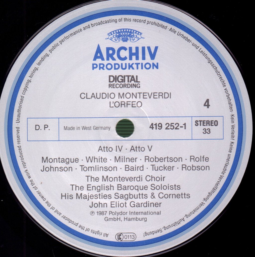 Monteverdi - L'Orfeo - Lp Box Set