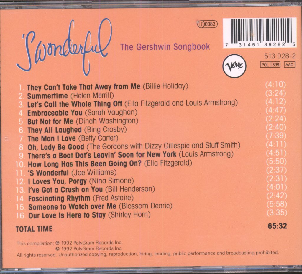 Various Artists - Gershwin Songbook - 'S Wonderful - Cd