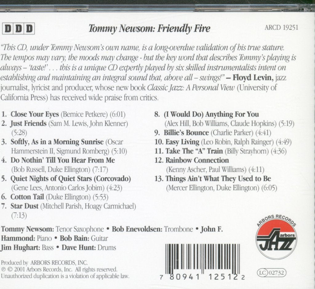 Tommy Newsom - Friendly Fire - Cd