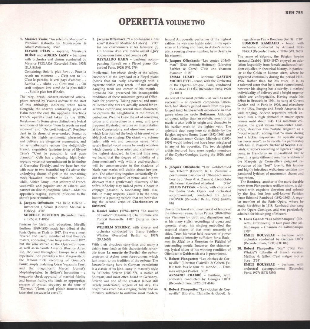 Various Artists - Vintage Collection Operetta Volume Two - Lp