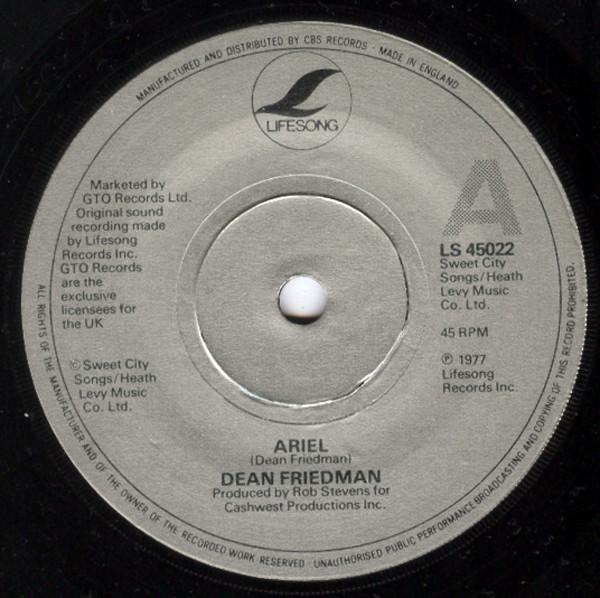 Dean Friedman - Ariel - 7 Inch