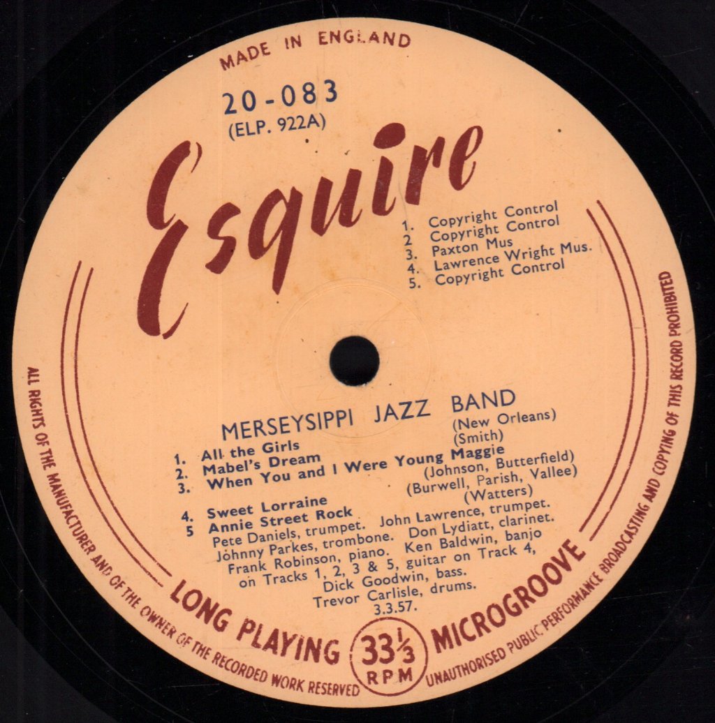 Merseysippi Jazz Band - All The Girls - Lp