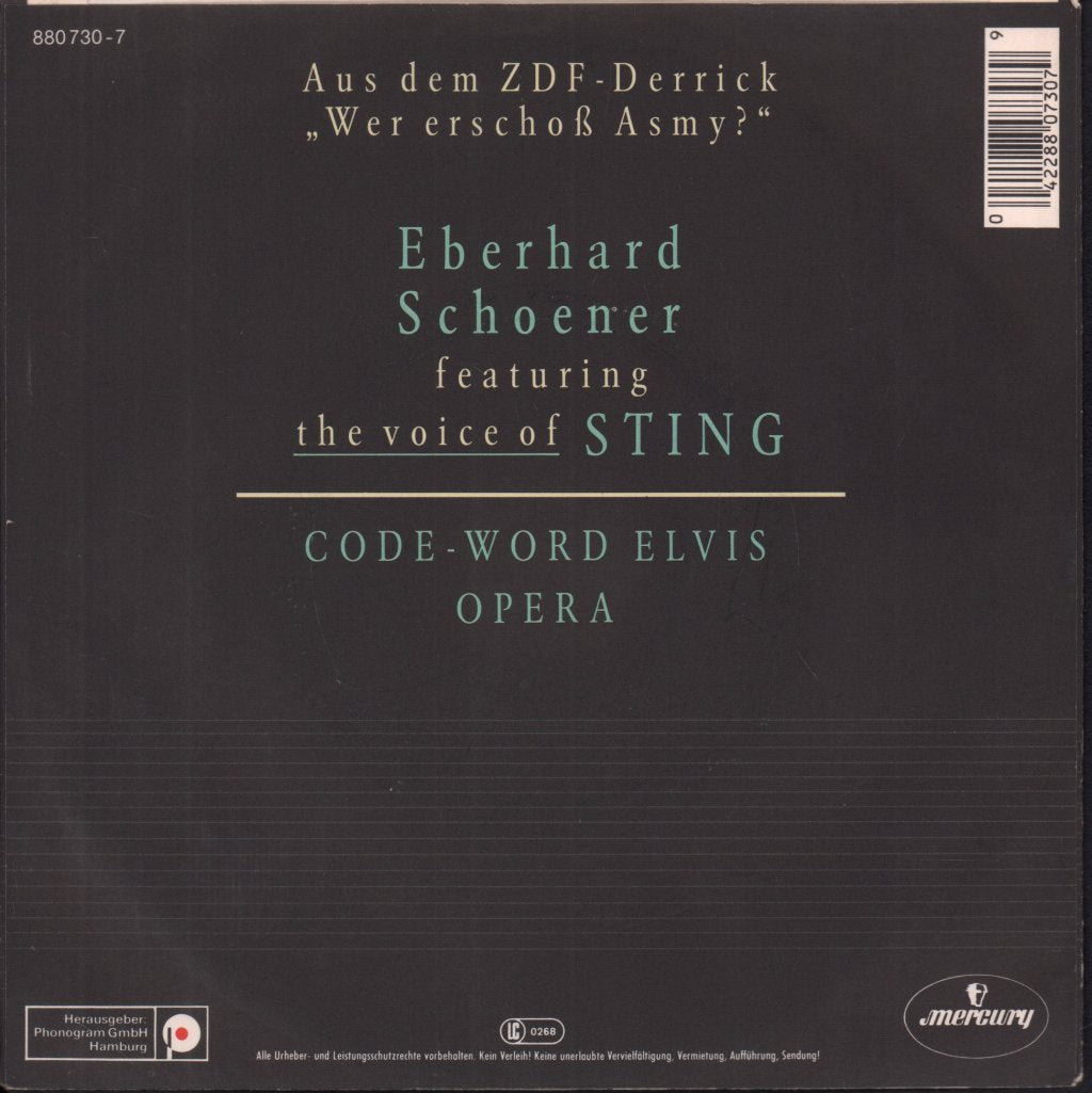 Eberhard Schoener Featuring Sting - Code Word Elvis - 7 Inch
