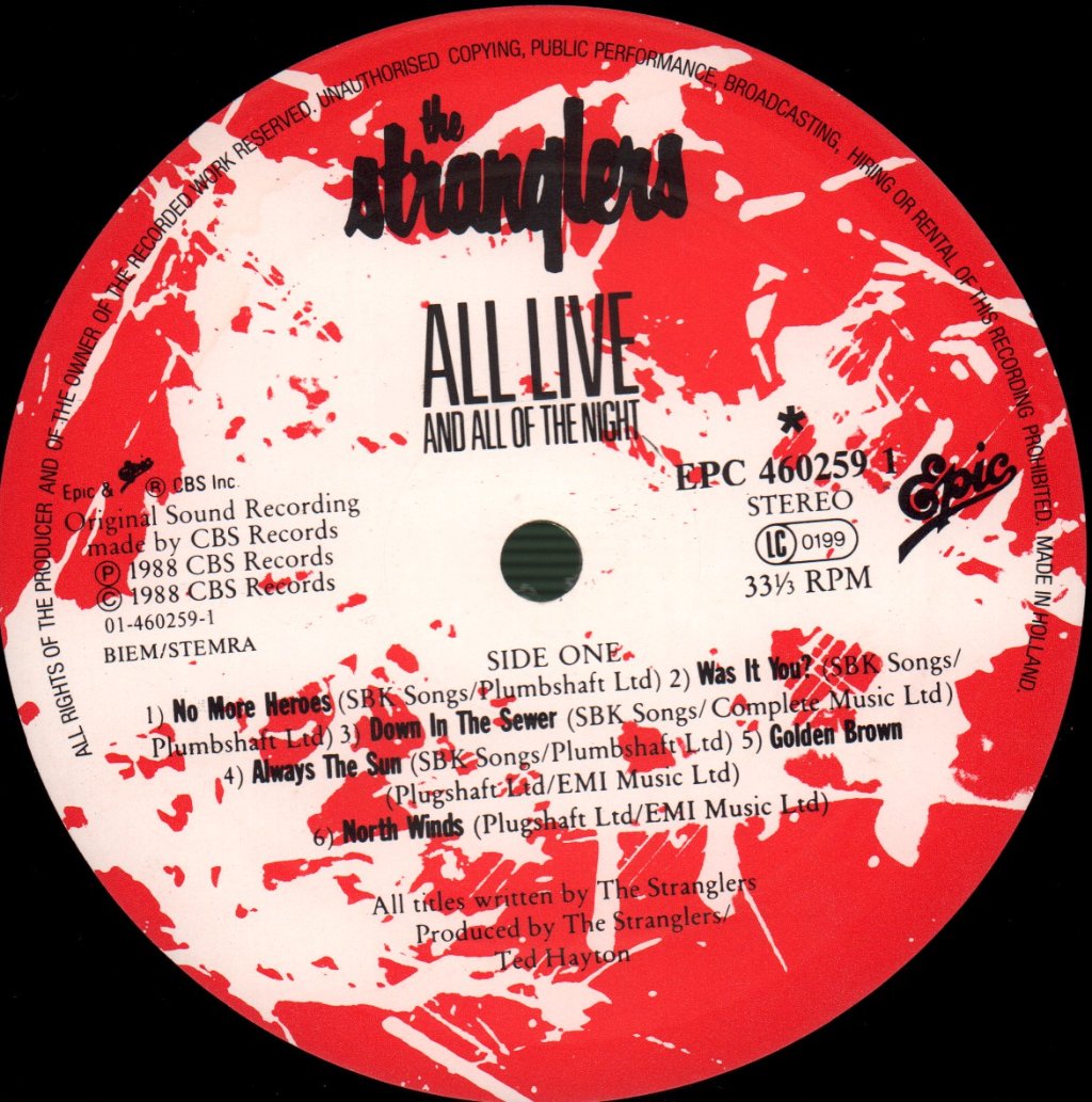 Stranglers - All Live And All Of The Night - Lp