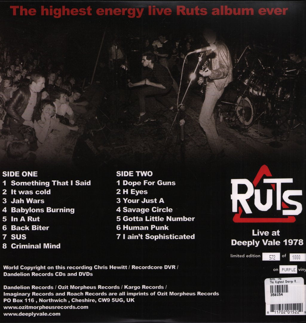 Ruts - Live At Deeply Vale 1978 - Lp