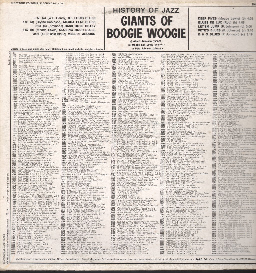 Various Artists - Giants Of Boogie Woogie - Lp
