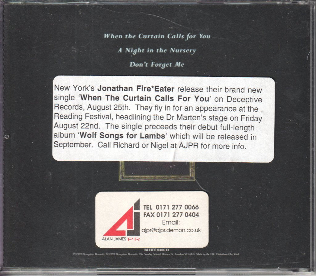 Jonathan Fire Eater - When The Curtain Calls For You - Cd