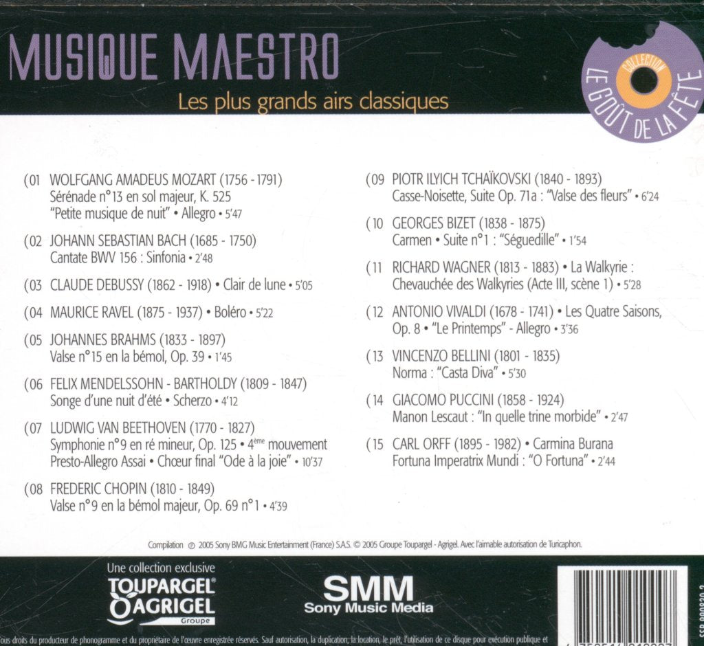Various Artists - Musique Maestro: Les Plus Grands Airs Classiques - Cd